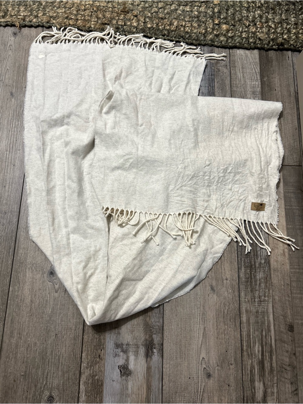 Lands Downunder scarf shawl throw crafted in Italy fringe detail